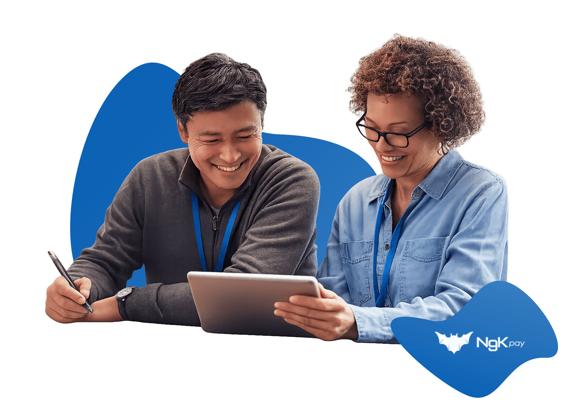 Profissionais trabalhando com soluções de pagamento